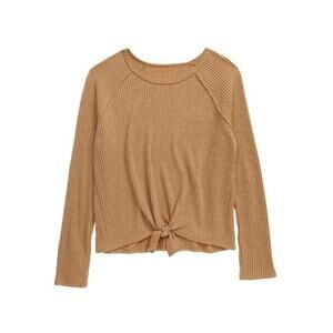 Treasure & Bond Girls Coxy Thermal Knit Tie Front Top Olive Honey XL(14/16) $29